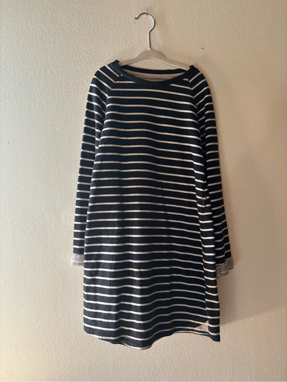 Kids' Navy and White Striped Casual Dress